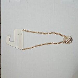 A New Day Toggle and Link Resin Ring Chain Necklace Brown/Gold NWT